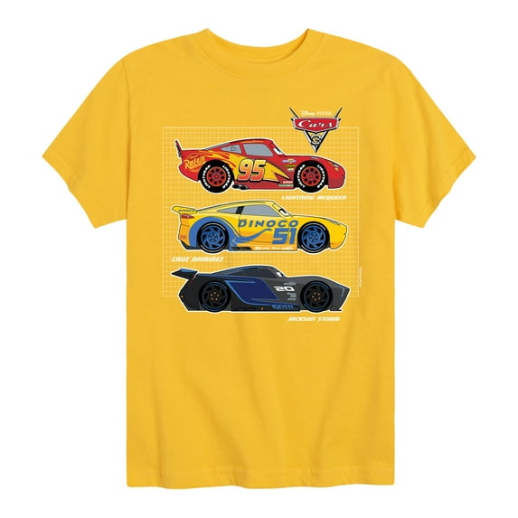Disney's Cars - Side Profiles Grid - Boy's Toddler And Youth Short Sleeve Graphic T-Shirt