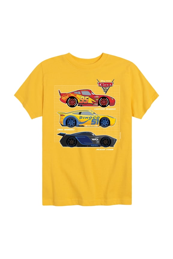 Disney's Cars - Side Profiles Grid - Boy's Toddler And Youth Short Sleeve Graphic T-Shirt