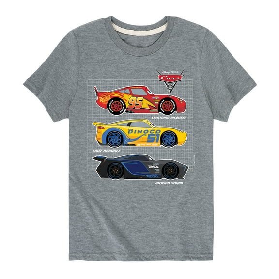 Disney's Cars - Side Profiles Grid - Boy's Toddler And Youth Short Sleeve Graphic T-Shirt