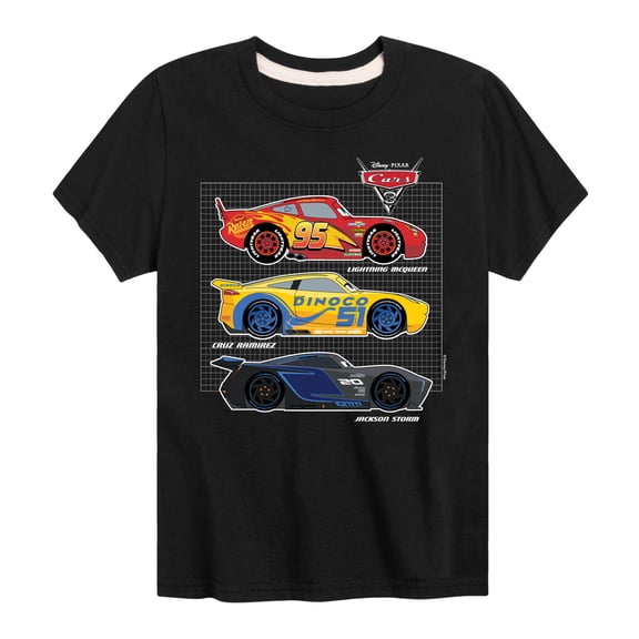 Disney's Cars - Side Profiles Grid - Boy's Toddler And Youth Short Sleeve Graphic T-Shirt