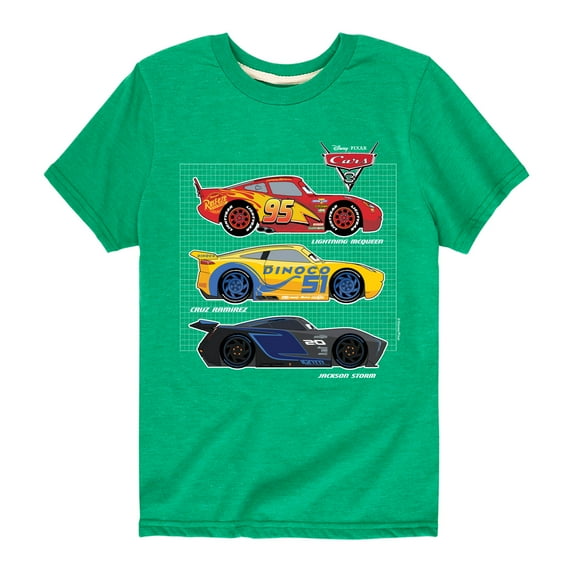 Disney's Cars - Side Profiles Grid - Boy's Toddler And Youth Short Sleeve Graphic T-Shirt