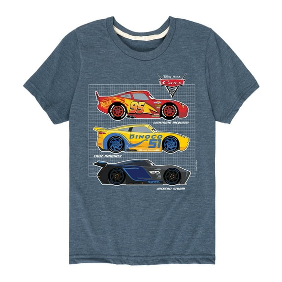 Disney's Cars - Side Profiles Grid - Boy's Toddler And Youth Short Sleeve Graphic T-Shirt