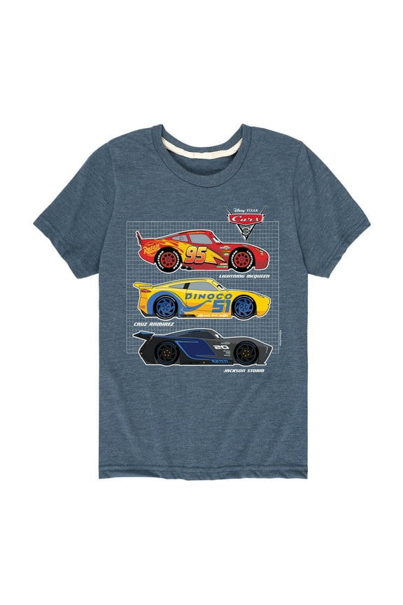 Disney's Cars - Side Profiles Grid - Boy's Toddler And Youth Short Sleeve Graphic T-Shirt