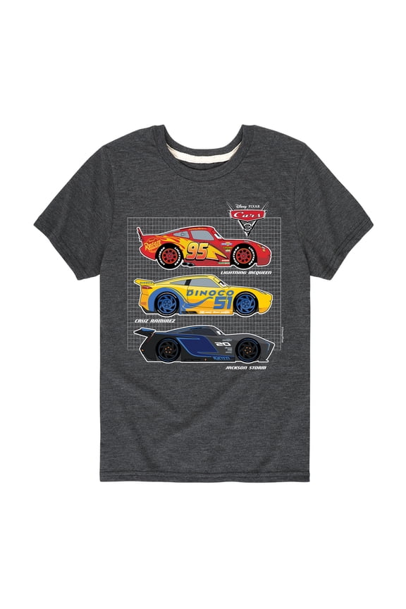 Disney's Cars - Side Profiles Grid - Boy's Toddler And Youth Short Sleeve Graphic T-Shirt