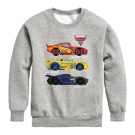 Disney's Cars - Side Profiles Grid - Toddler And Youth Crewneck Fleece Sweatshirt