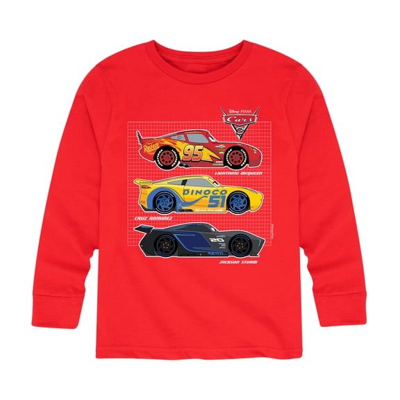 Disney's Cars - Side Profiles Grid - Toddler And Youth Long Sleeve Graphic T-Shirt
