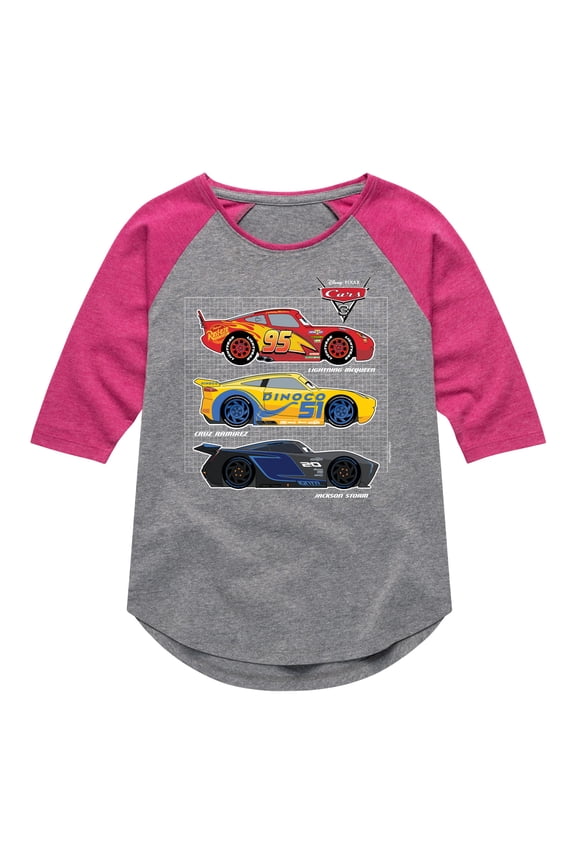 Disney's Cars - Side Profiles Grid - Toddler And Youth Raglan Graphic T-Shirt