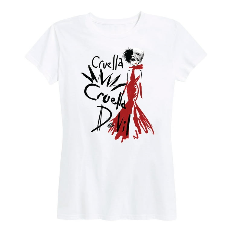  Disney 101 Dalmatians Cruella De Vil Half Portrait T-Shirt :  Clothing, Shoes & Jewelry