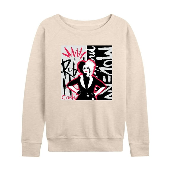 Disney's Cruella - Cruella Rebel Collage - Women's Lightweight French Terry Long Sleeve Shirt