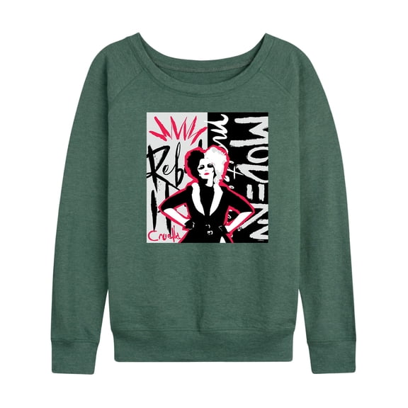 Disney's Cruella - Cruella Rebel Collage - Women's Lightweight French Terry Long Sleeve Shirt