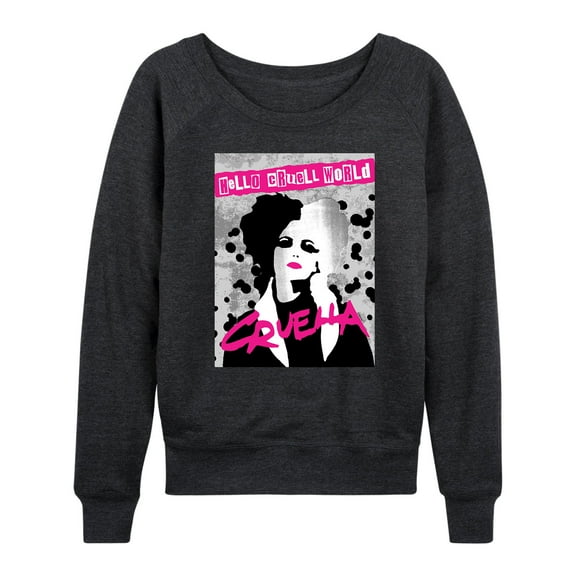 Disney's Cruella - Hello Cruell World - Women's Lightweight French Terry Long Sleeve Shirt