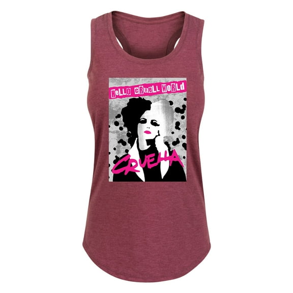 Disney's Cruella - Hello Cruell World - Women's Racerback Tank Top
