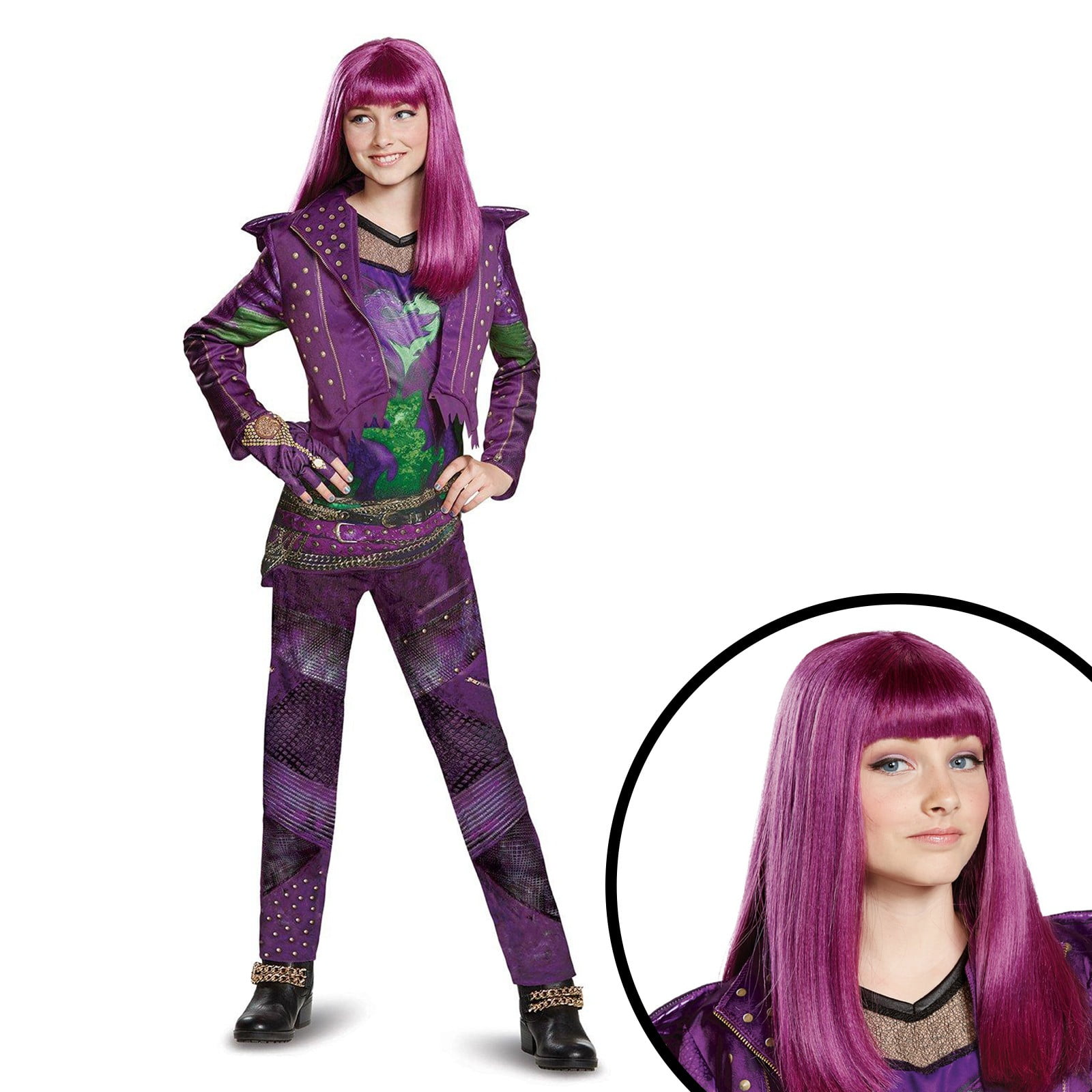 Disney Descendants 2 Mal Purple Cosplay Wig
