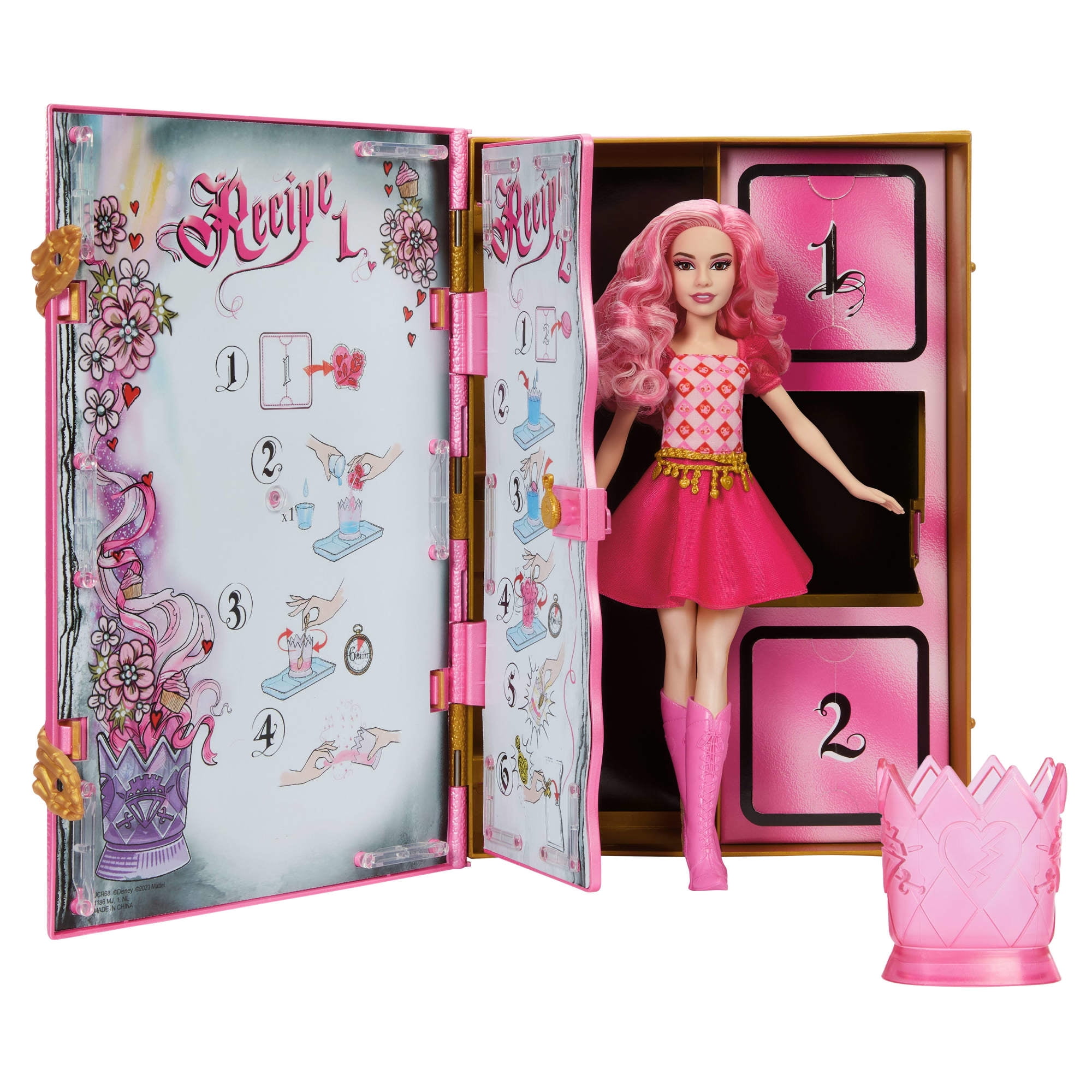 Disney Descendants Sorcerer’s Cookbook Doll Playset with Pink Dress