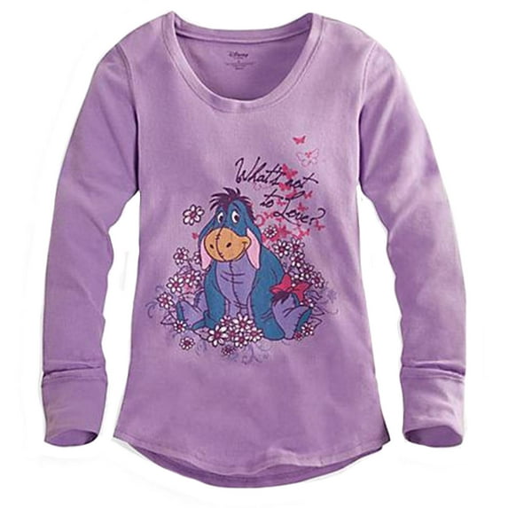 Disney's Eeyore Junior Womens Lavender Thermal Shirt - XS