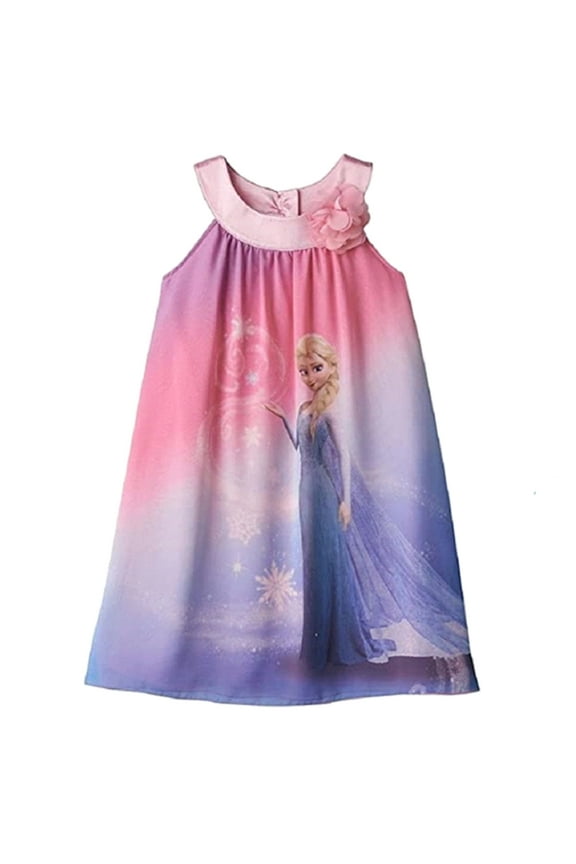 's Elsa Little Girls Ombre Pink/Purple Sleeveless Dress (6)
