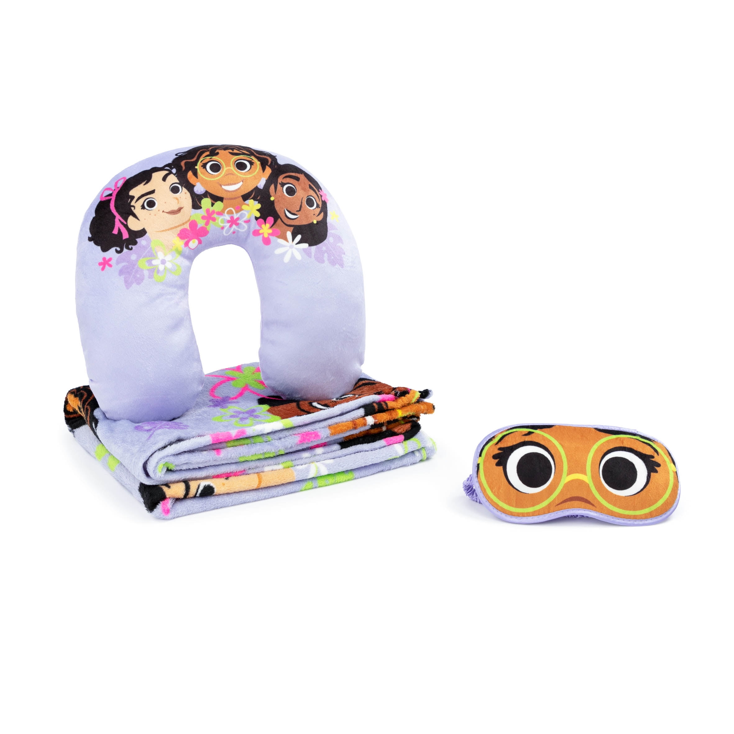 Disney's Encanto 3 Piece Travel Set Throw, Eye Mask, and Neck Pillow