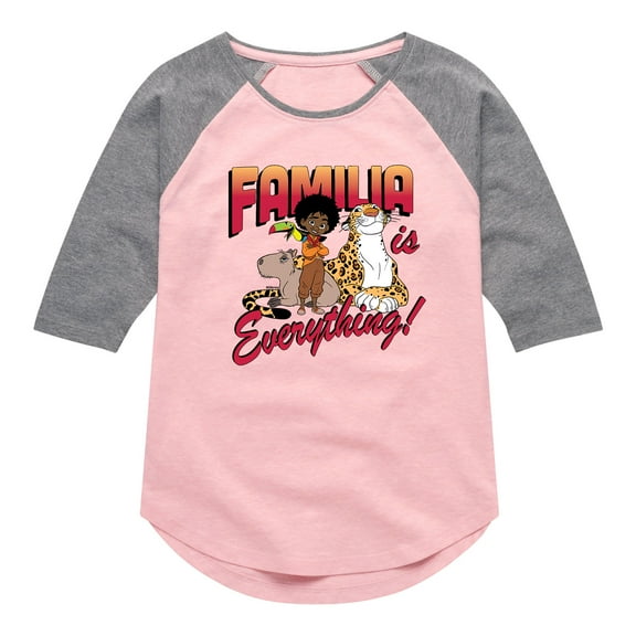 Disney's Encanto - Familia Is Everything Antonio - Toddler And Youth Girls Raglan Graphic T-Shirt