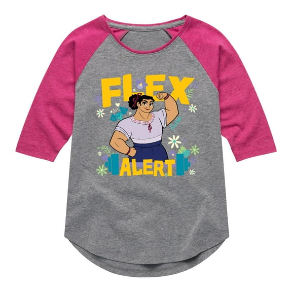 Disney's Encanto - Luisa Flex Alert - Toddler And Youth Girls Raglan Graphic T-Shirt