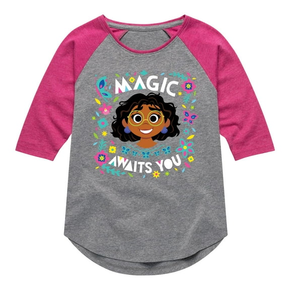 Disney's Encanto - Magic Awaits You - Toddler And Youth Girls Raglan Graphic T-Shirt