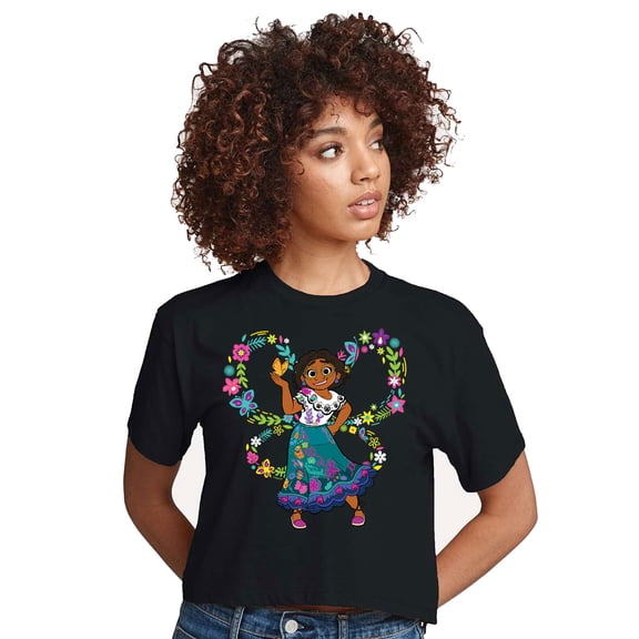 Disney's Encanto - Mirabel Butterfly Wings - Juniors Cropped Cotton Blend T-Shirt