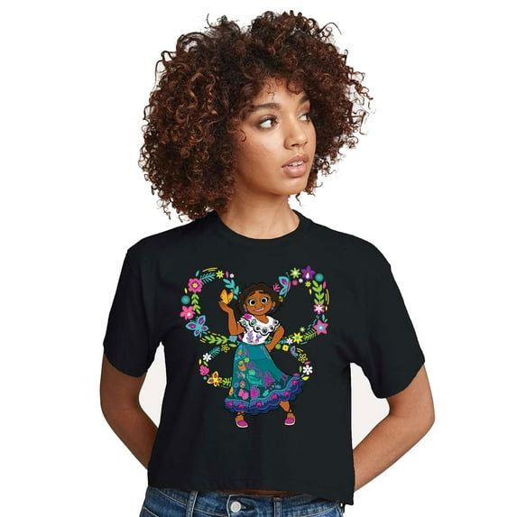 Disney's Encanto - Mirabel Butterfly Wings - Juniors Cropped Cotton Blend T-Shirt