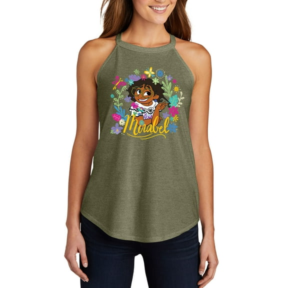 Disney's Encanto - Mirabel Floral - Juniors High Neck Tank Top