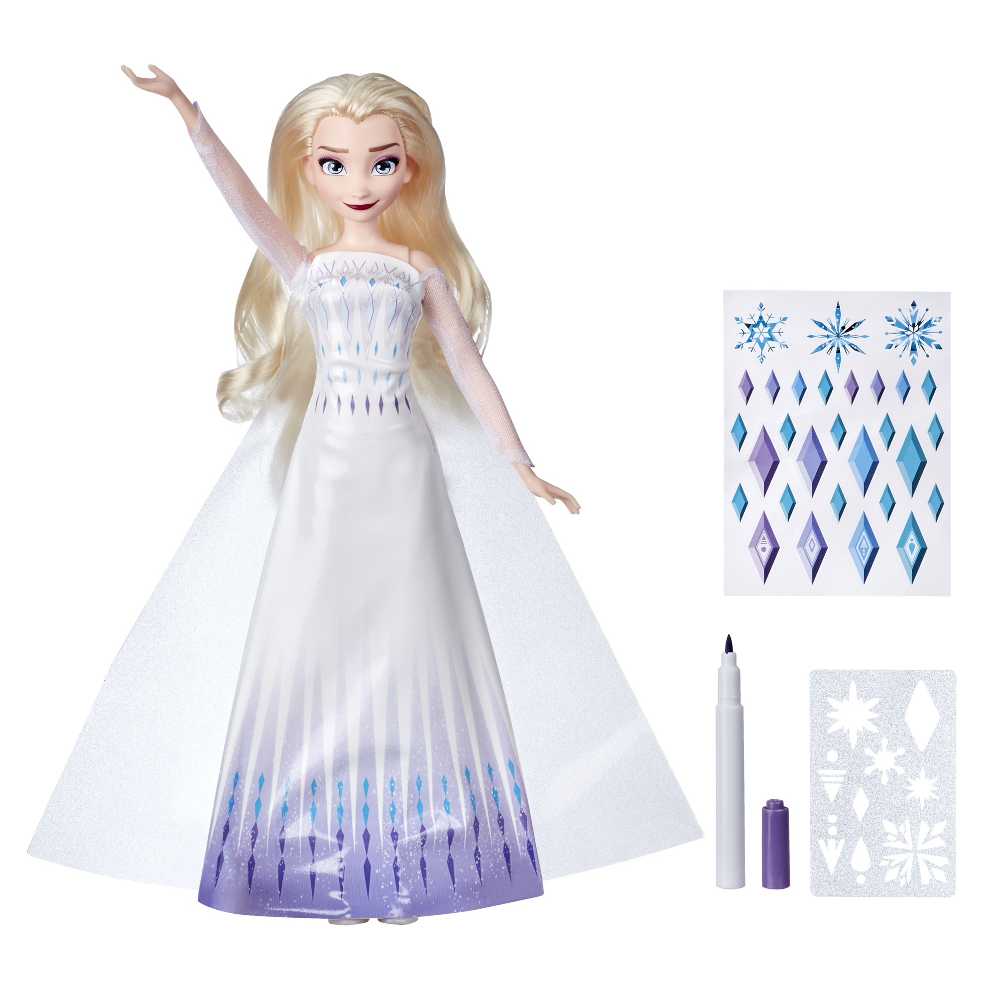 Disney''s Frozen 2 Design-A-Dress Elsa Doll with Stickers, Marker, and Stencil - image 1 of 7
