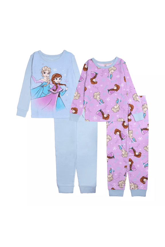 's Frozen Elsa & Anna Girls 4-10 4-pc. Pajama Set Size 4