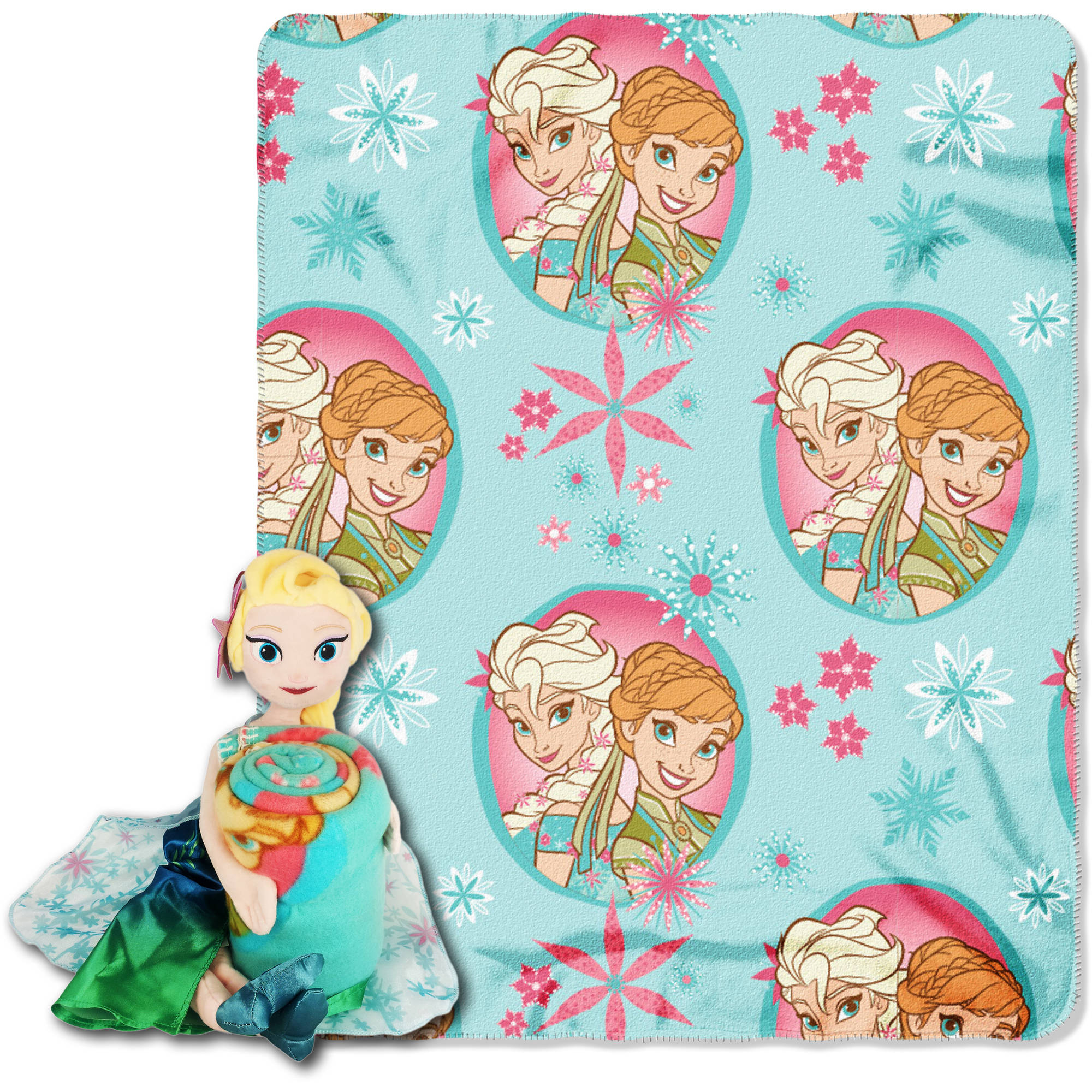 Disney's Frozen "Elsa Fever" Hugger CharacterShaped Pillow and 40" x 50" Fleece Throw Set