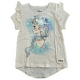 thumbnail image 1 of Disney's Frozen Elsa with Silver Foil Snowflakes, Toddler Girl's Hi-Lo Ivory T-Shirt (2T), 1 of 3