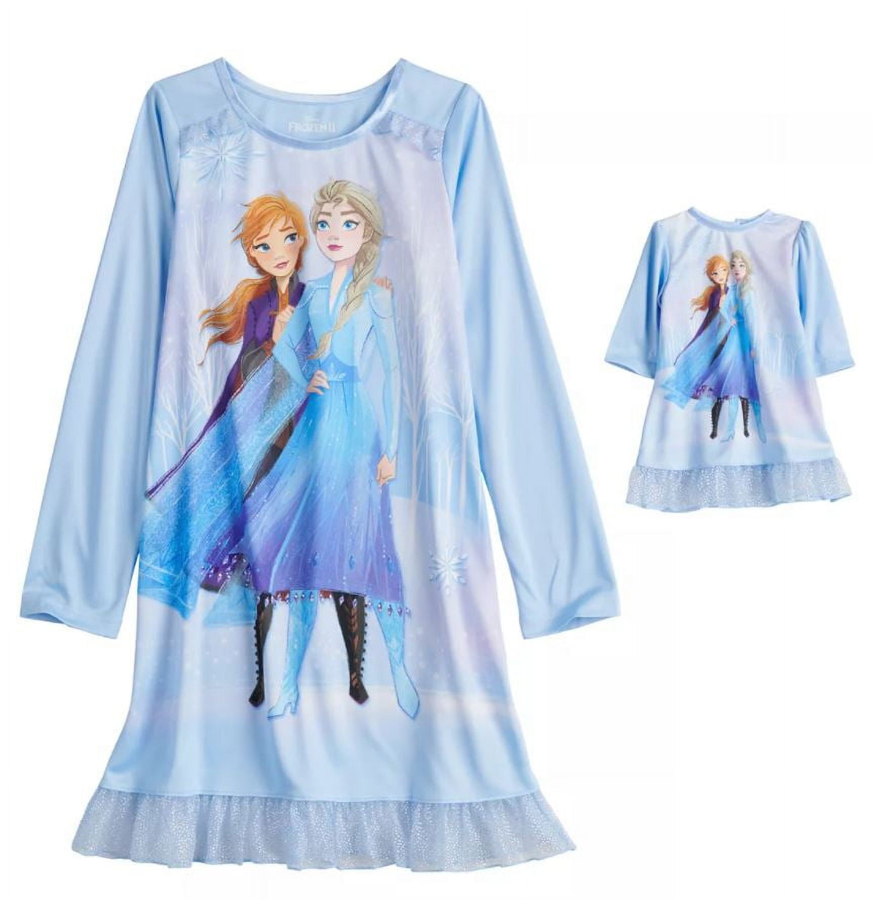Disney's Frozen Nightgown with a Matching Doll Nightgown Girls Sisters