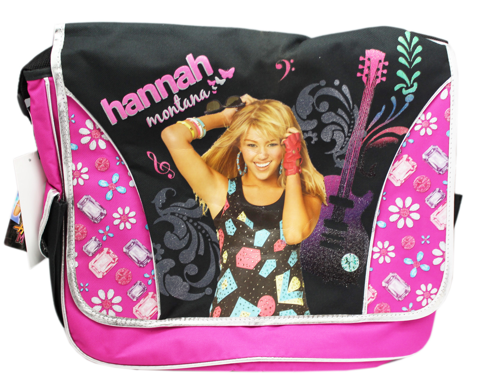 Disney's Hannah Montana Flowers and Jewels Pink/Black Messenger Bag