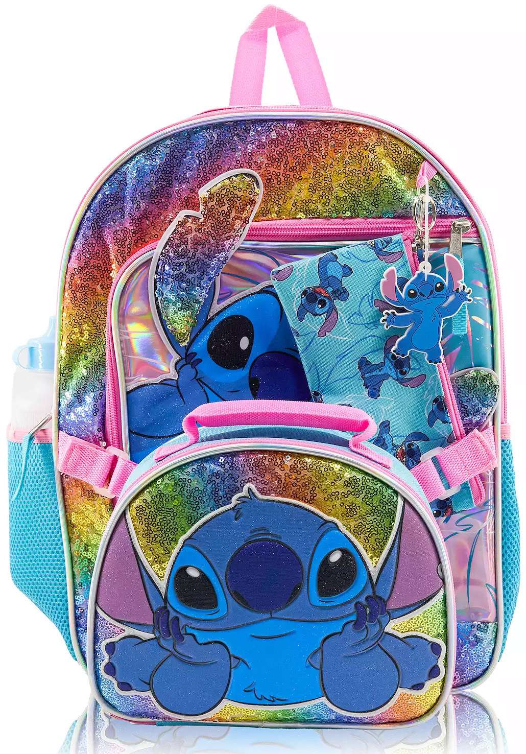 Lilo & Stitch Stitch Backpack Set (Backpack, Lunch Bag, Pencil Case, Water Bottle, & Keychain)