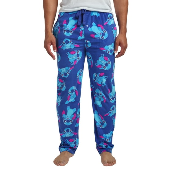 Disney's Lilo & Stitch All-Over Print Lightweight Plush Minkey Fleece Men's Sleep Pajama Pants-Medium