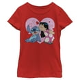 thumbnail image 1 of Girl's Lilo & Stitch Valentine's Day Kisses  Graphic Tee Red X Large, 1 of 5