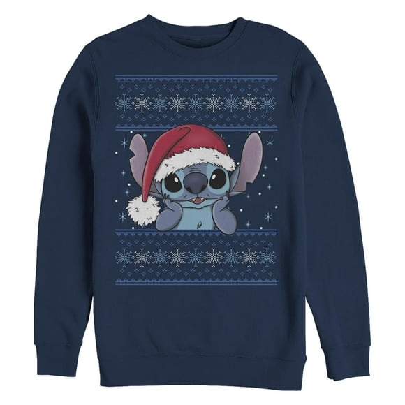 Men's Lilo & Stitch Santa Hat Ugly Sweater  Sweatshirt