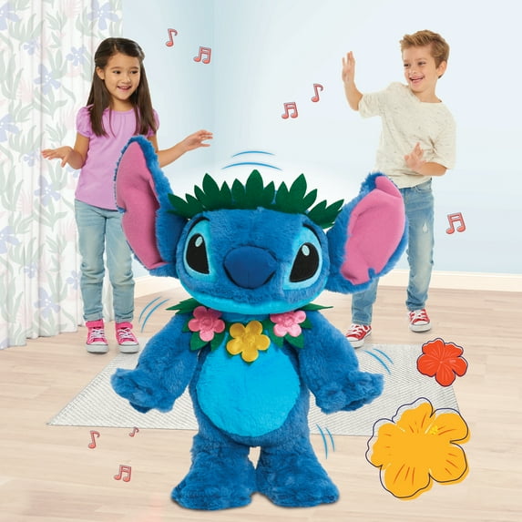 Disney’s Lilo & Stitch Dancing Stitch 14-inch Feature Plush, Musical Stuffed Animals, Alien, Blue, Kids Toys for Ages 3 up