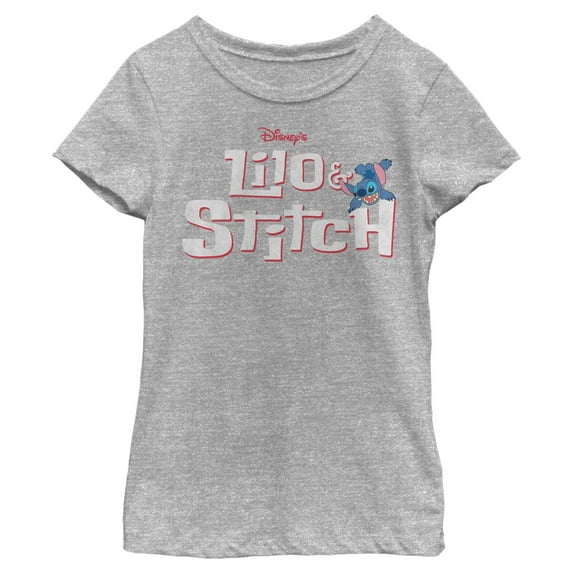 Girls Lilo & Stitch Red and White Logo T Shirt
