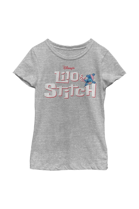Girls Lilo & Stitch Red and White Logo T Shirt