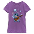 thumbnail image 1 of Girls Lilo & Stitch Floral Ukulele Dance T Shirt, 1 of 4