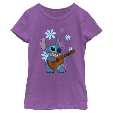 Girls Lilo & Stitch Floral Ukulele Dance T Shirt