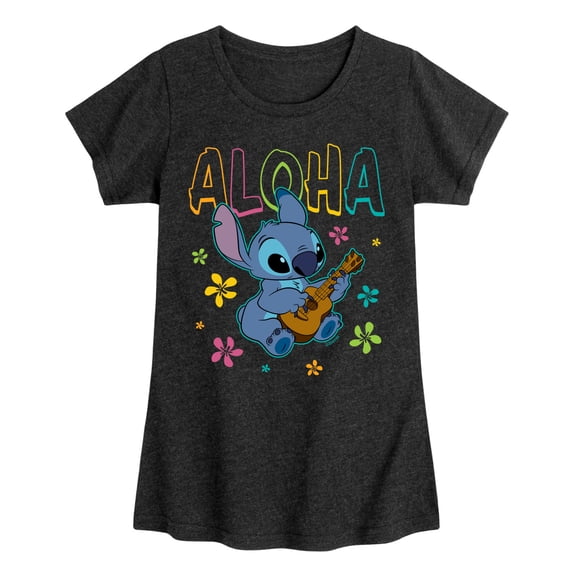 Lilo & Stitch - Aloha Stitch - Youth Girls Fitted Short Sleeve T-Shirt