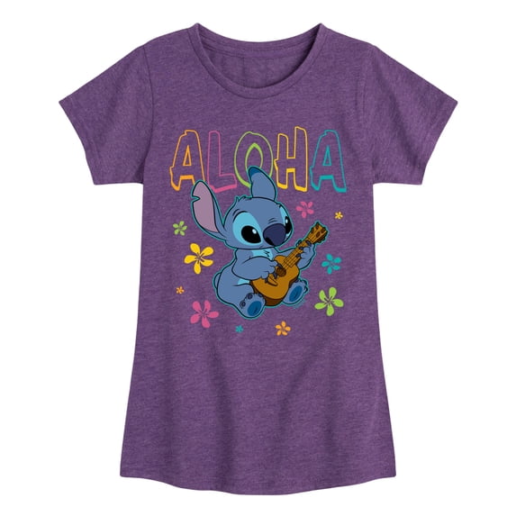 Lilo & Stitch - Aloha Stitch - Youth Girls Fitted Short Sleeve T-Shirt