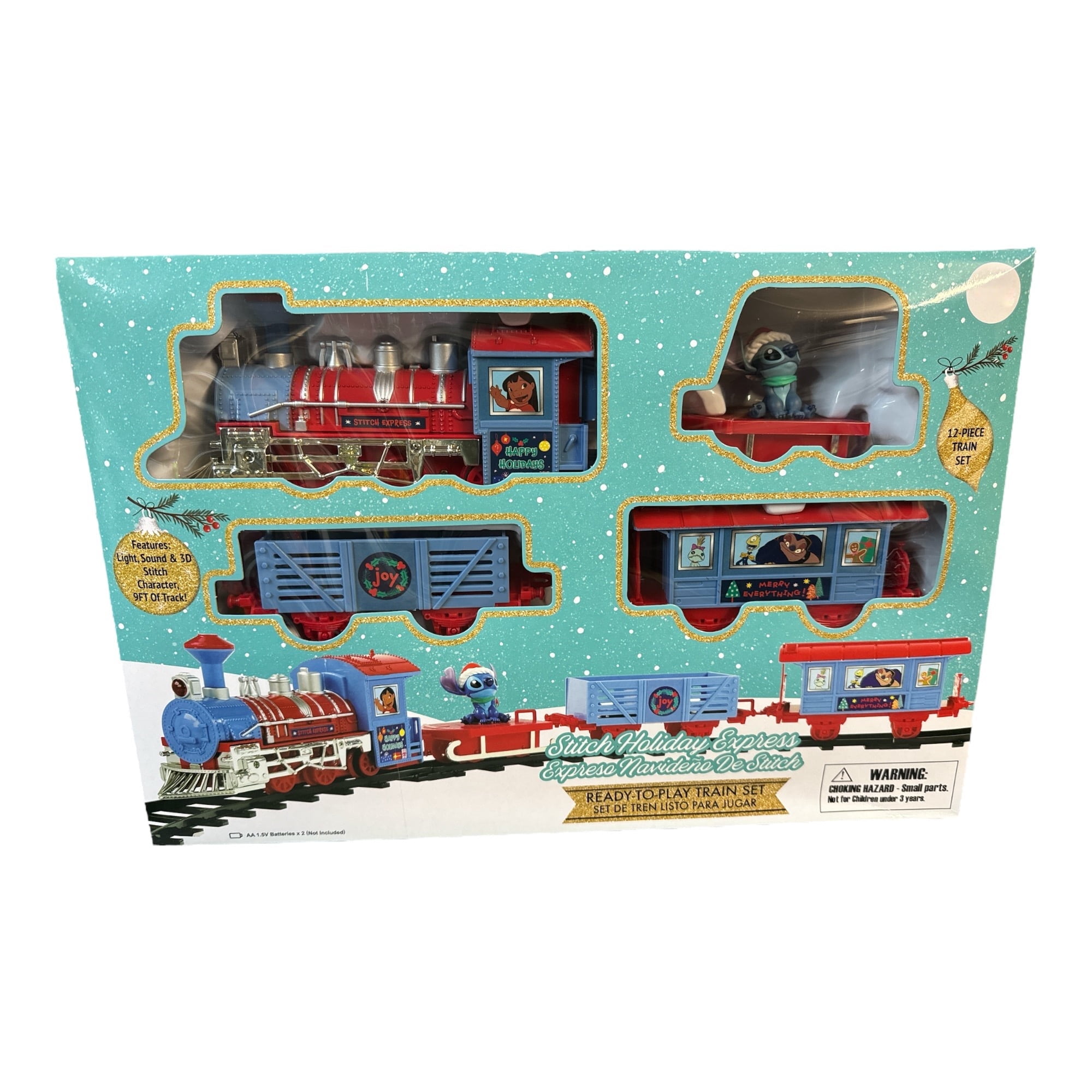 Disney's Lilo Stitch Holiday Express Train Set with 3D Stitch