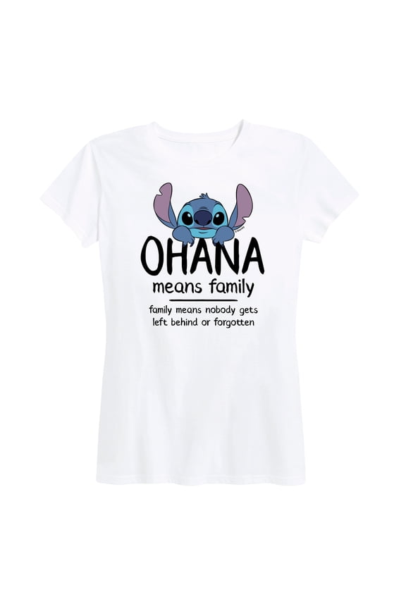 - Ohana Means Family - Women's Short Sleeve Graphic T-Shirt