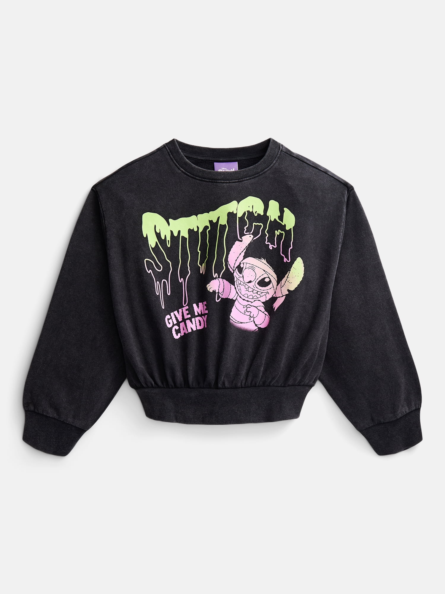 Lilo and Stitch Girls' Halloween Graphic Fleece Sweatshirt with Long Sleeves, Sizes 4-16