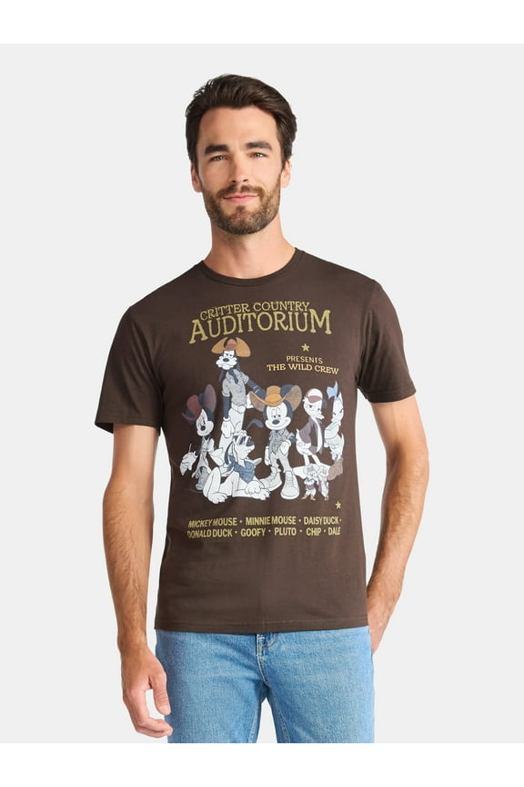 Disney Mickey and Friends Critter Country Men's and Big Men's Graphic Tee, Sizes S-3XL