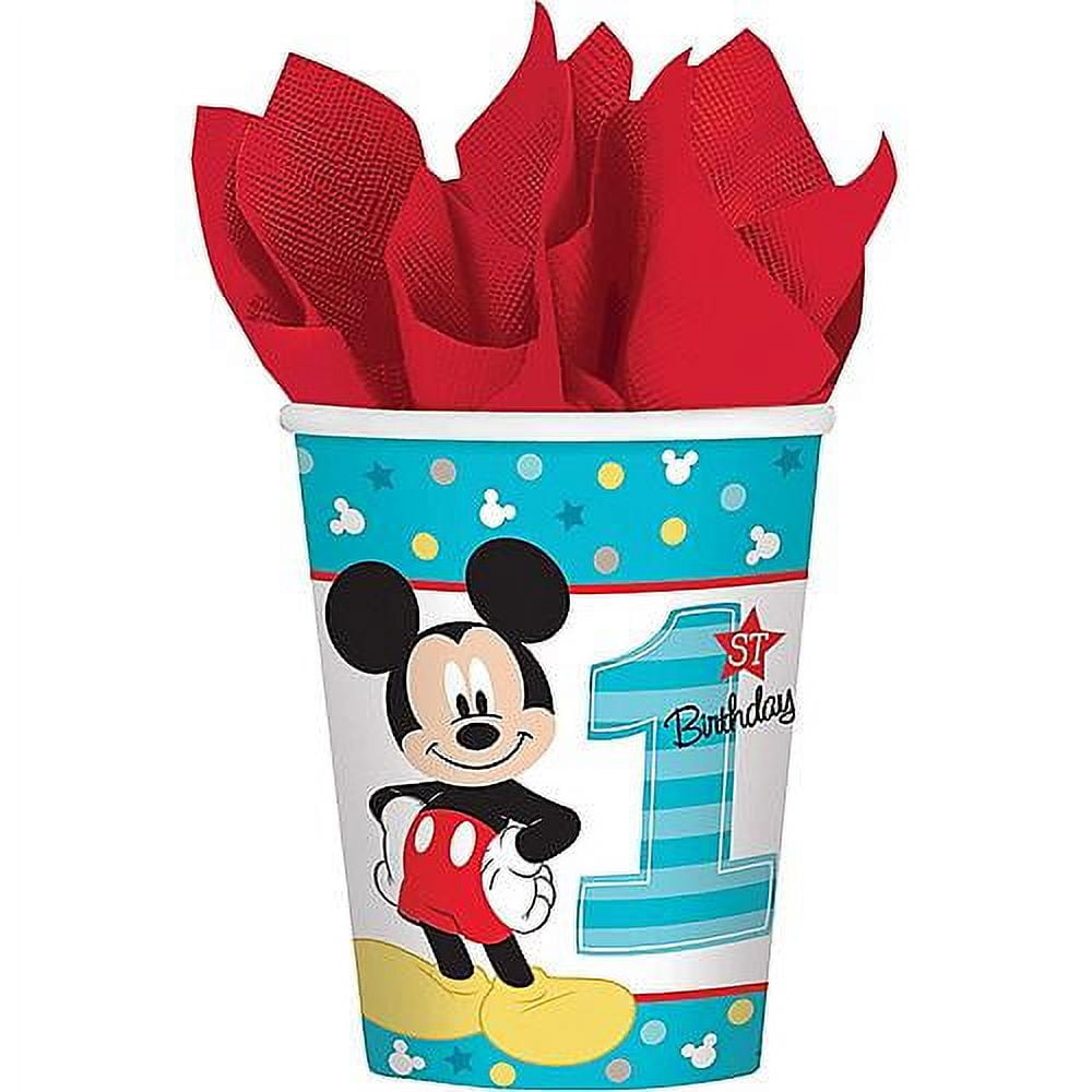 Disney Mickey Mouse 1st Birthday Paper Cups, 9 oz, 8 Count, Party ...