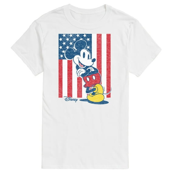 Disney - Americana - Mickey Vertical American Flag - Adult Short Sleeve Graphic T-Shirt
